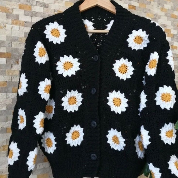 Granny square sunflower cardigan - Picture 3 of 7